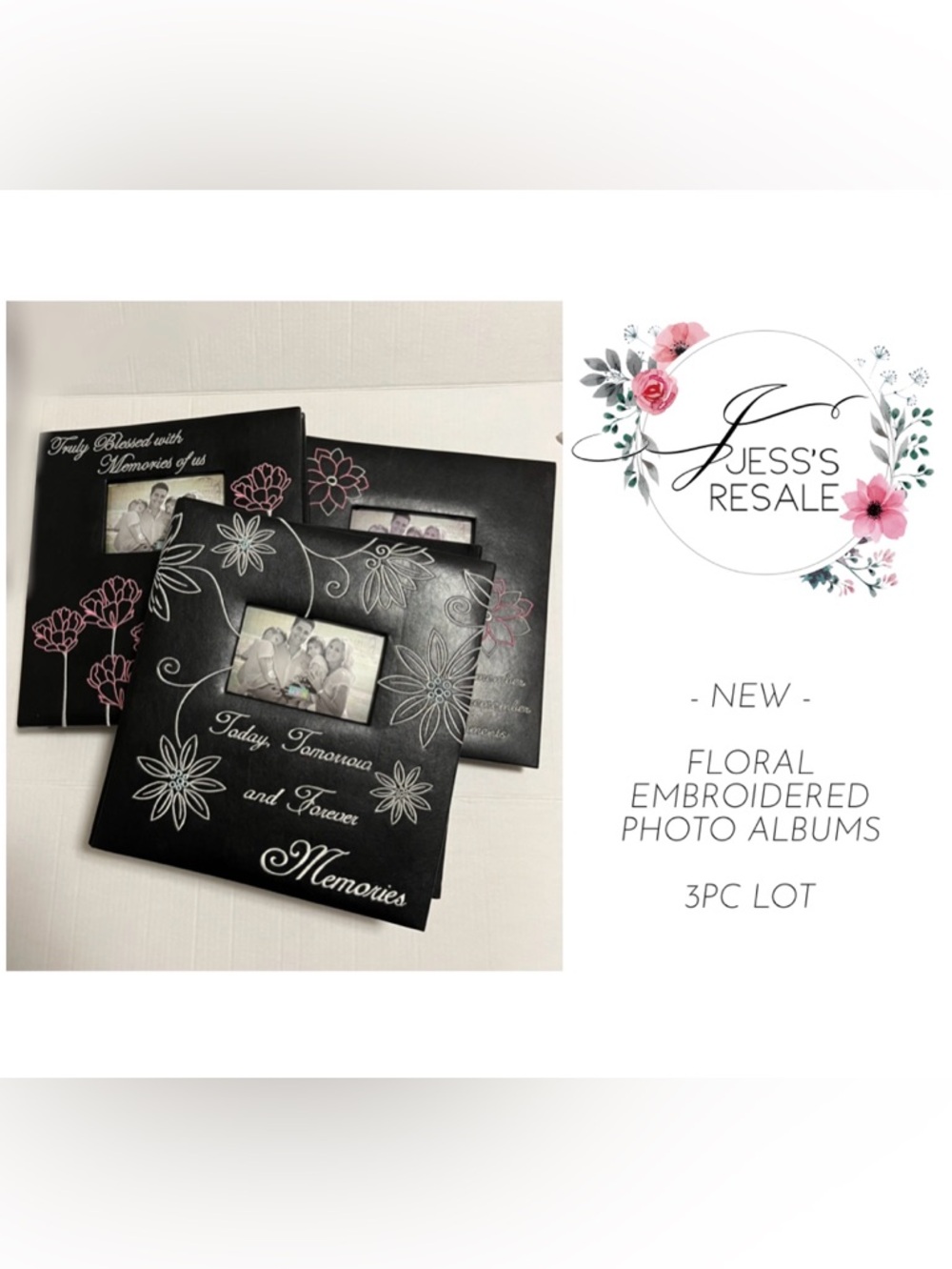 🆕MYX MAKE YOUR MARK - NEW - 3PCS - FLORAL EMBROIDERED PHOTO ALBUMS